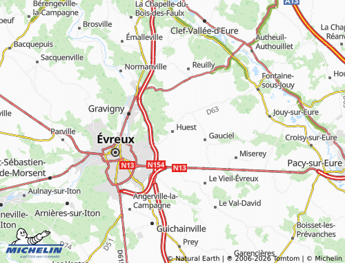Mappa MICHELIN Huest - ViaMichelin