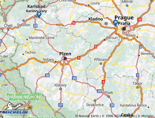 MICHELIN Rokycany map - ViaMichelin