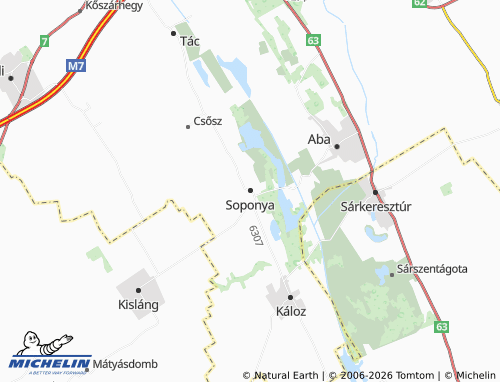 Mapa MICHELIN Soponya - ViaMichelin