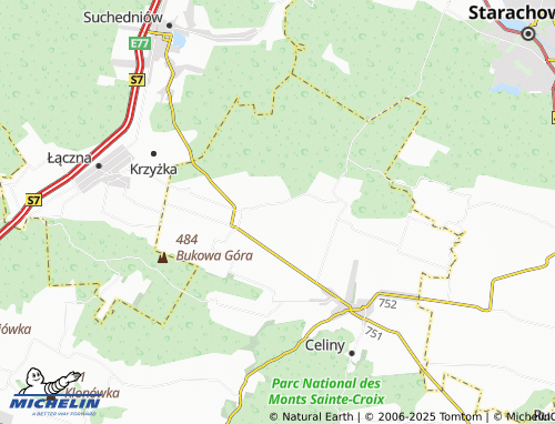 MICHELIN Ściegnia map - ViaMichelin