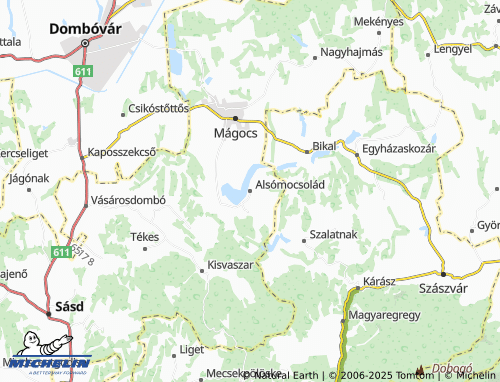 MICHELIN Alsómocsolád map - ViaMichelin