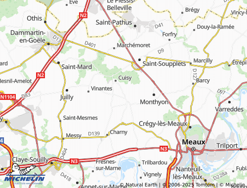 MICHELIN-Landkarte Le Plessis-l'Évêque - ViaMichelin