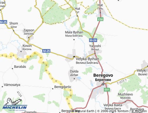 MICHELIN Velyka Byihan map - ViaMichelin