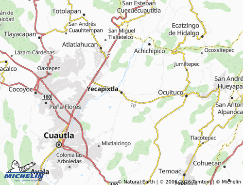 Mapa MICHELIN Yecapixtla - ViaMichelin