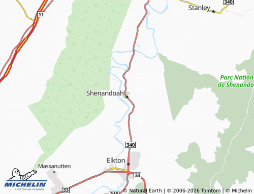 Kaart MICHELIN Shenandoah - ViaMichelin