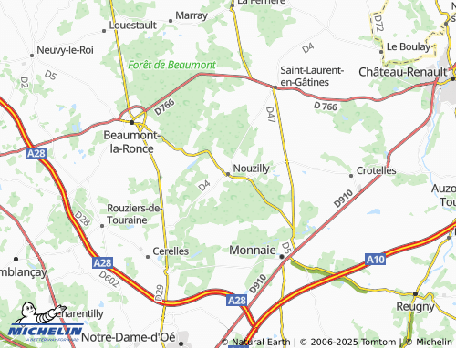 MICHELIN Nouzilly map - ViaMichelin