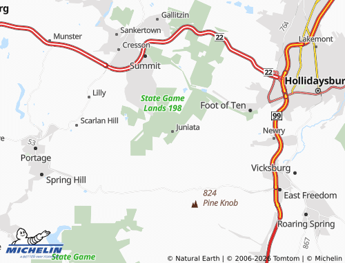 Mappa MICHELIN Juniata - ViaMichelin