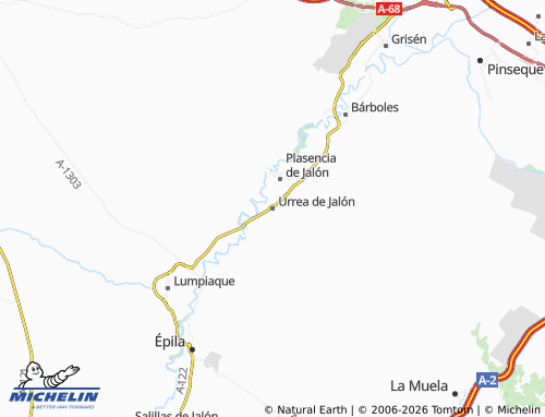 MICHELIN Urrea de Jalón map - ViaMichelin