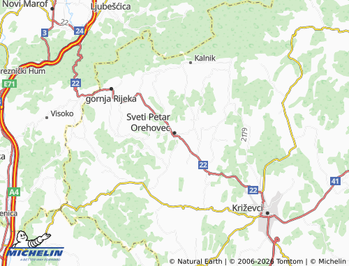 MICHELIN Sveti Petar Orehovec map - ViaMichelin