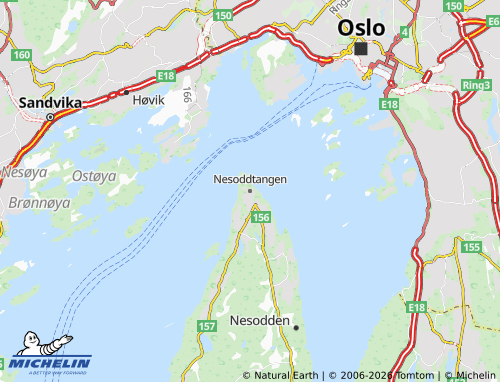 MICHELIN Nesoddtangen map - ViaMichelin