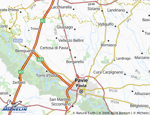 MICHELIN Borgarello map - ViaMichelin