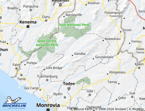 Mapa MICHELIN Bopolu - ViaMichelin