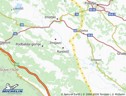 MICHELIN-Landkarte Runovići - ViaMichelin