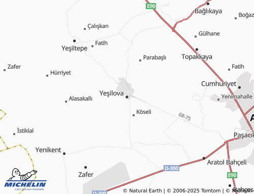 MICHELIN-Landkarte Yeşilova - ViaMichelin