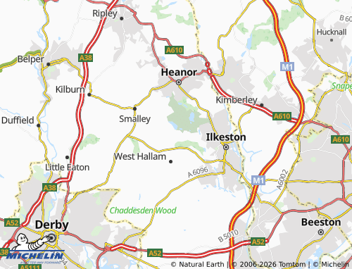 MICHELIN Mapperley map - ViaMichelin