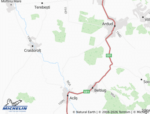 MICHELIN Ghirișa map - ViaMichelin