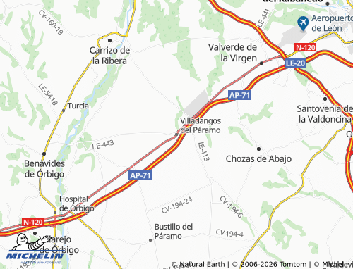 MICHELIN Villadangos del Páramo map - ViaMichelin