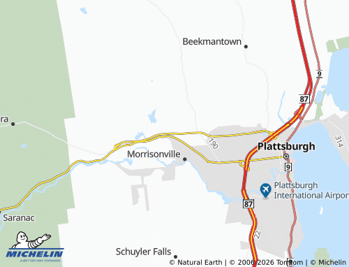 Mappa MICHELIN West Plattsburgh - ViaMichelin