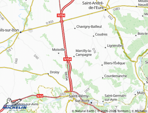 MICHELIN Marcilly-la-Campagne map - ViaMichelin