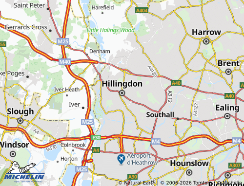 Carte MICHELIN Hillingdon - ViaMichelin