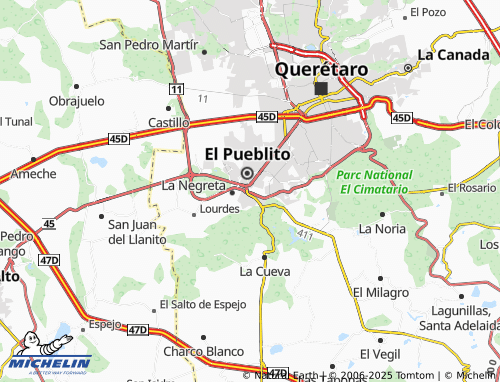 MICHELIN Industrial El Pueblito map - ViaMichelin