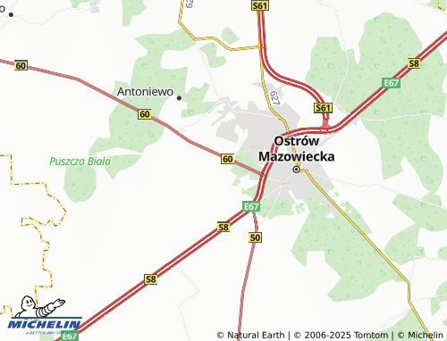 MICHELIN Rogóźnia map - ViaMichelin
