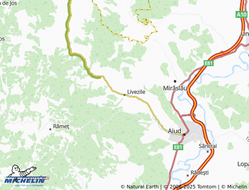 MICHELIN Livezile map - ViaMichelin