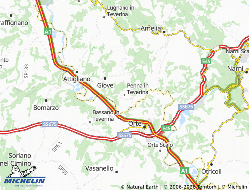 MICHELIN Penna in Teverina map - ViaMichelin