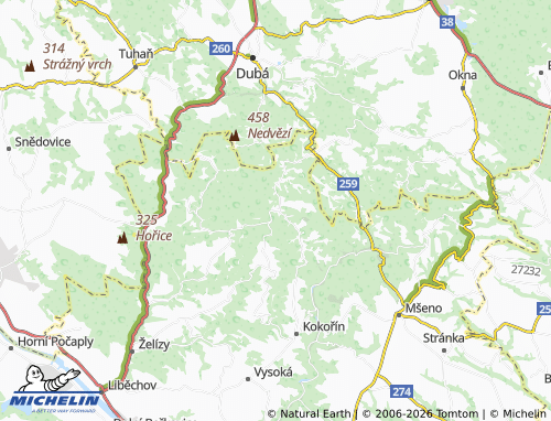 Kaart MICHELIN Dobřeň - ViaMichelin