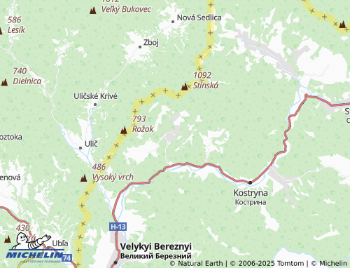 MICHELIN Kniahynia map - ViaMichelin