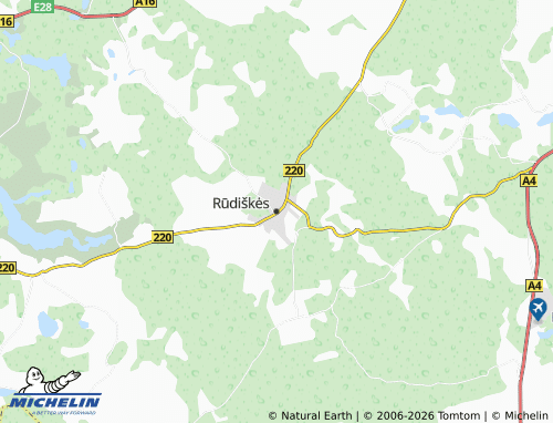 MICHELIN Rūdiškės map - ViaMichelin