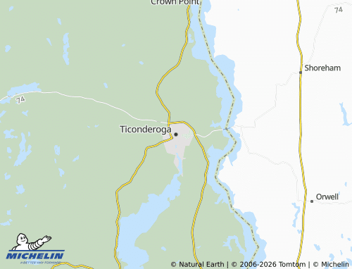 Mapa MICHELIN Ticonderoga - ViaMichelin