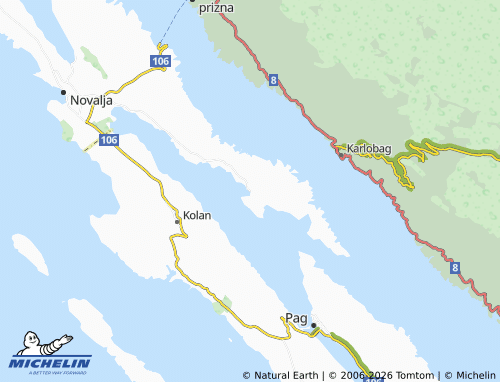 Mapa MICHELIN Metajna - ViaMichelin