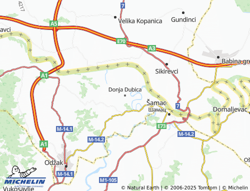 MICHELIN Donja Dubica map - ViaMichelin