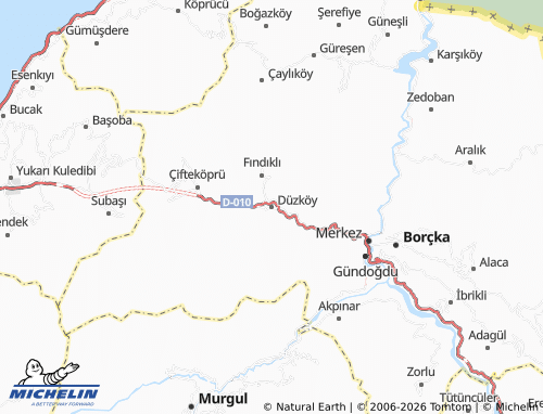 Mappa MICHELIN Düzköy - ViaMichelin