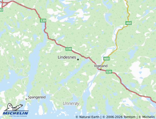 Mapa MICHELIN Lindesnes - ViaMichelin