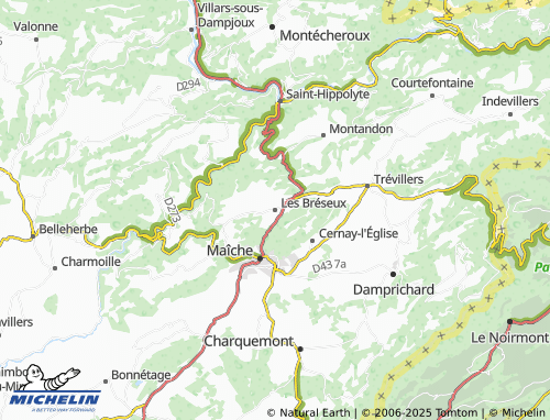MICHELIN Les Bréseux map - ViaMichelin