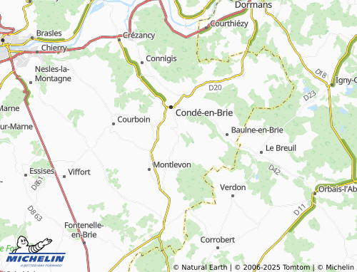 MICHELIN Montigny-lès-Condé map - ViaMichelin
