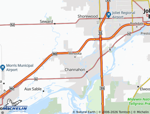 Carte MICHELIN Minooka - ViaMichelin