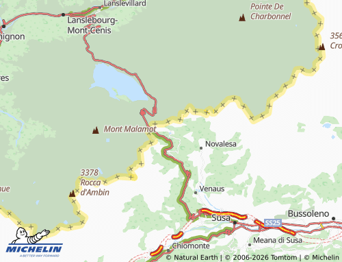 Kaart MICHELIN Moncenisio - ViaMichelin