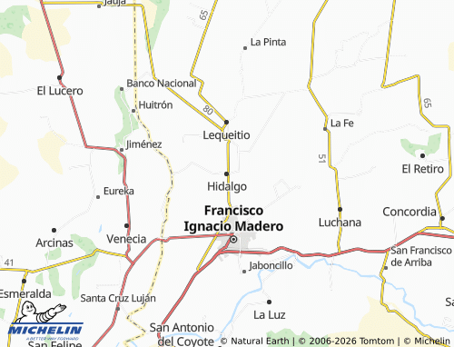 Mappa MICHELIN Hidalgo - ViaMichelin