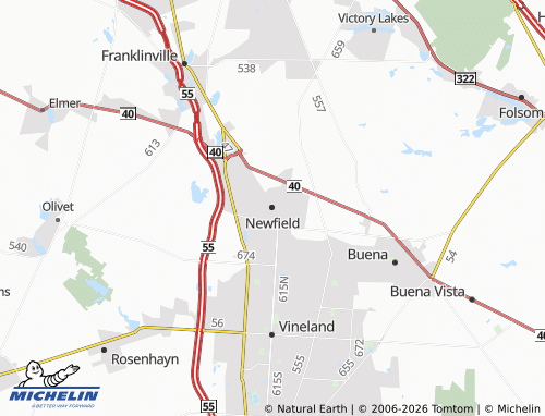 Carte MICHELIN Newfield - ViaMichelin