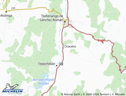 MICHELIN Cicacalco map - ViaMichelin