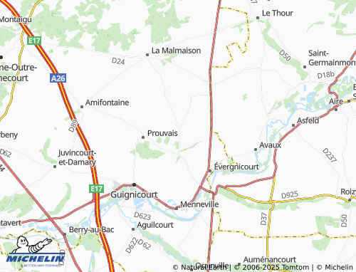 Mappa MICHELIN Proviseux-et-Plesnoy - ViaMichelin