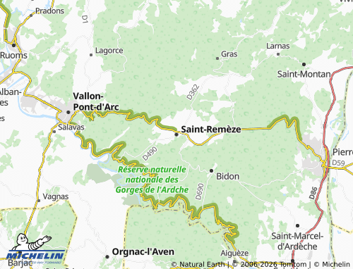 Kaart MICHELIN Saint-Remèze - ViaMichelin