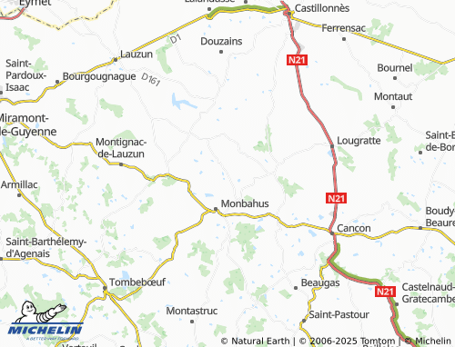 Carte MICHELIN Monviel - ViaMichelin