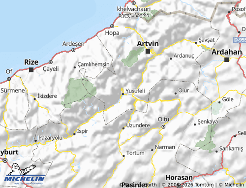 Mappa MICHELIN Yusufeli - ViaMichelin