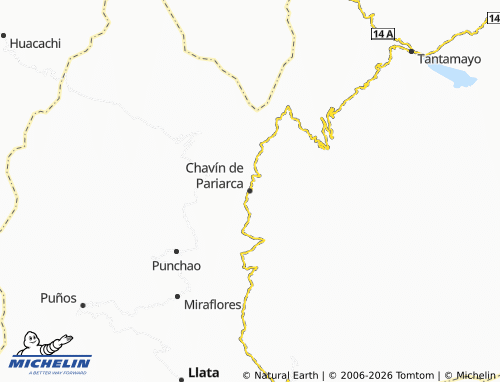 Mappa MICHELIN Chavín de Pariarca - ViaMichelin