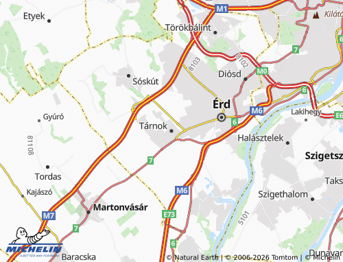 Mapa MICHELIN Tárnok - ViaMichelin