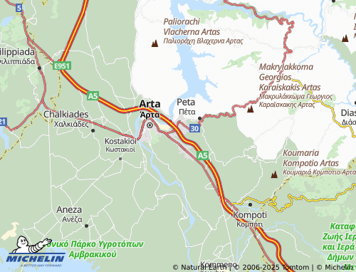 Carte MICHELIN Ano Agioi Anargyroi - ViaMichelin
